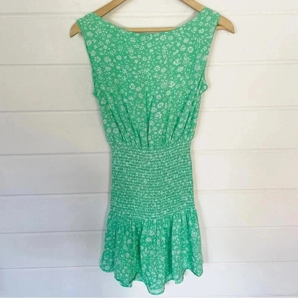 NWOT Sky to Moon High Neck Open Back Green Sleeveless Mini Dress Size Medium